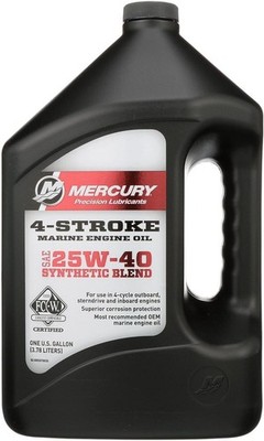 Mercury Marine 25W-40 4-Stroke Synthetic Blend Engine Oil 1 Gallon 8M0078630