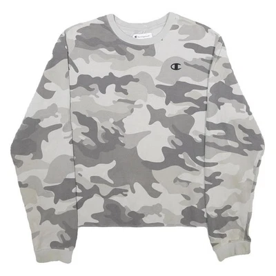 CHAMPION Homme Sweatshirt Camouflage Gris Col Rond En Coton Mélangé - Photo 1/4