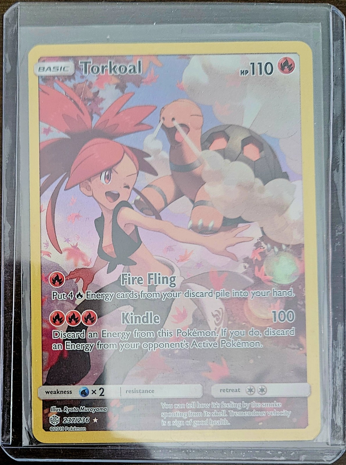 Torkoal 237/236 Secret Rare Cosmic Eclipse Sun & Moon Card Near Mint Condition