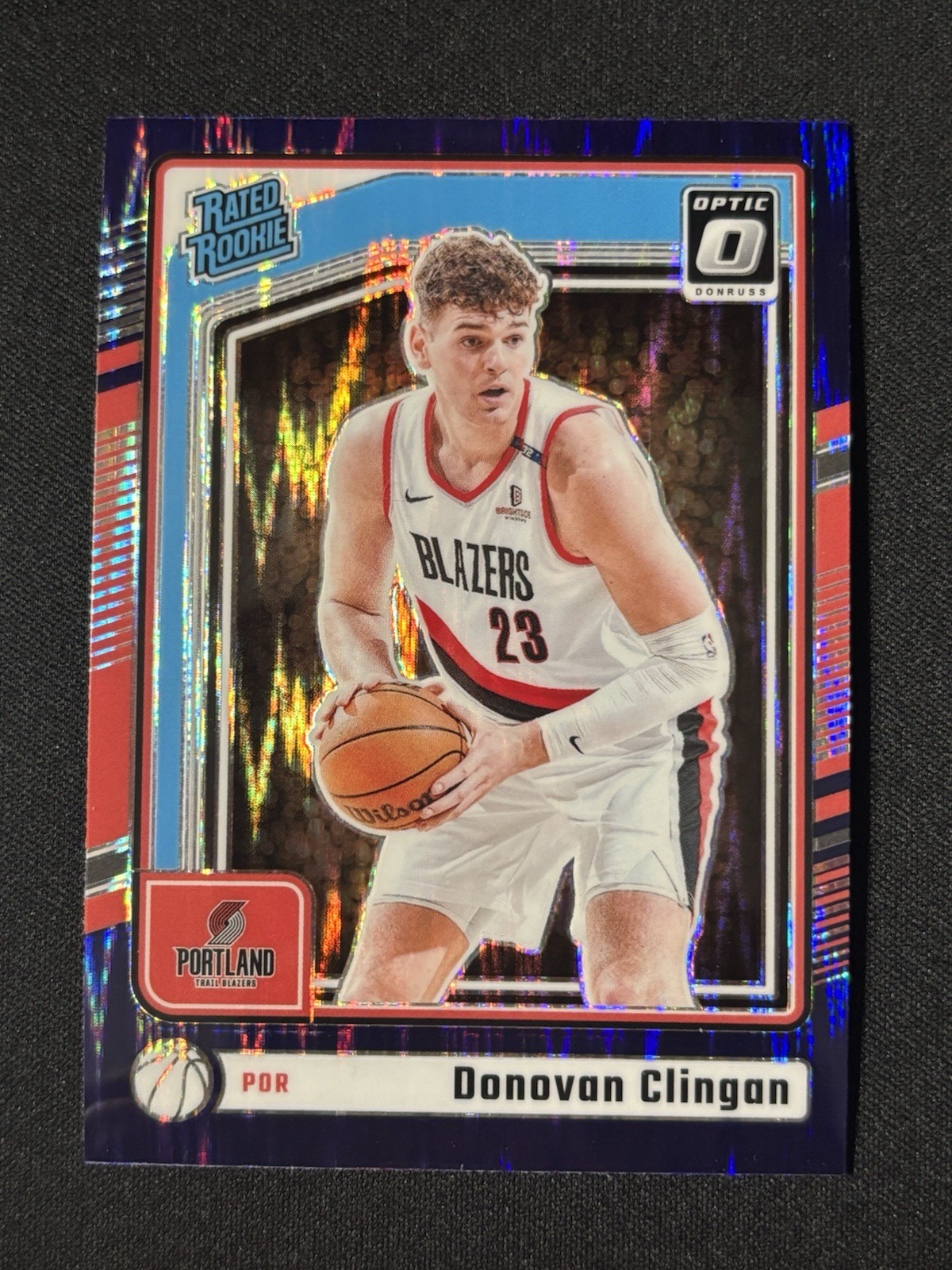 2024-25 Donruss Optic Donovan Clingan Rated Rookie Purple Shimmer RC #272