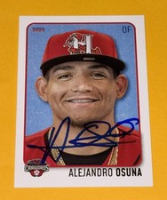 Alejandro Osuna SIGNED 2023 Hickory Crawdads Team Card Texas Rangers RC Auto