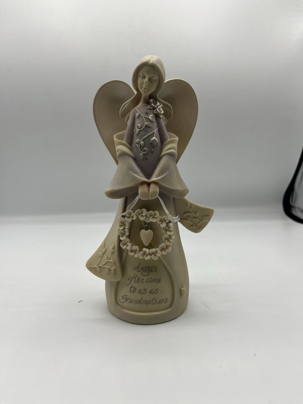 Foundations by Enesco Grandmother Angel Figurine Resin Beige Boxed 2004