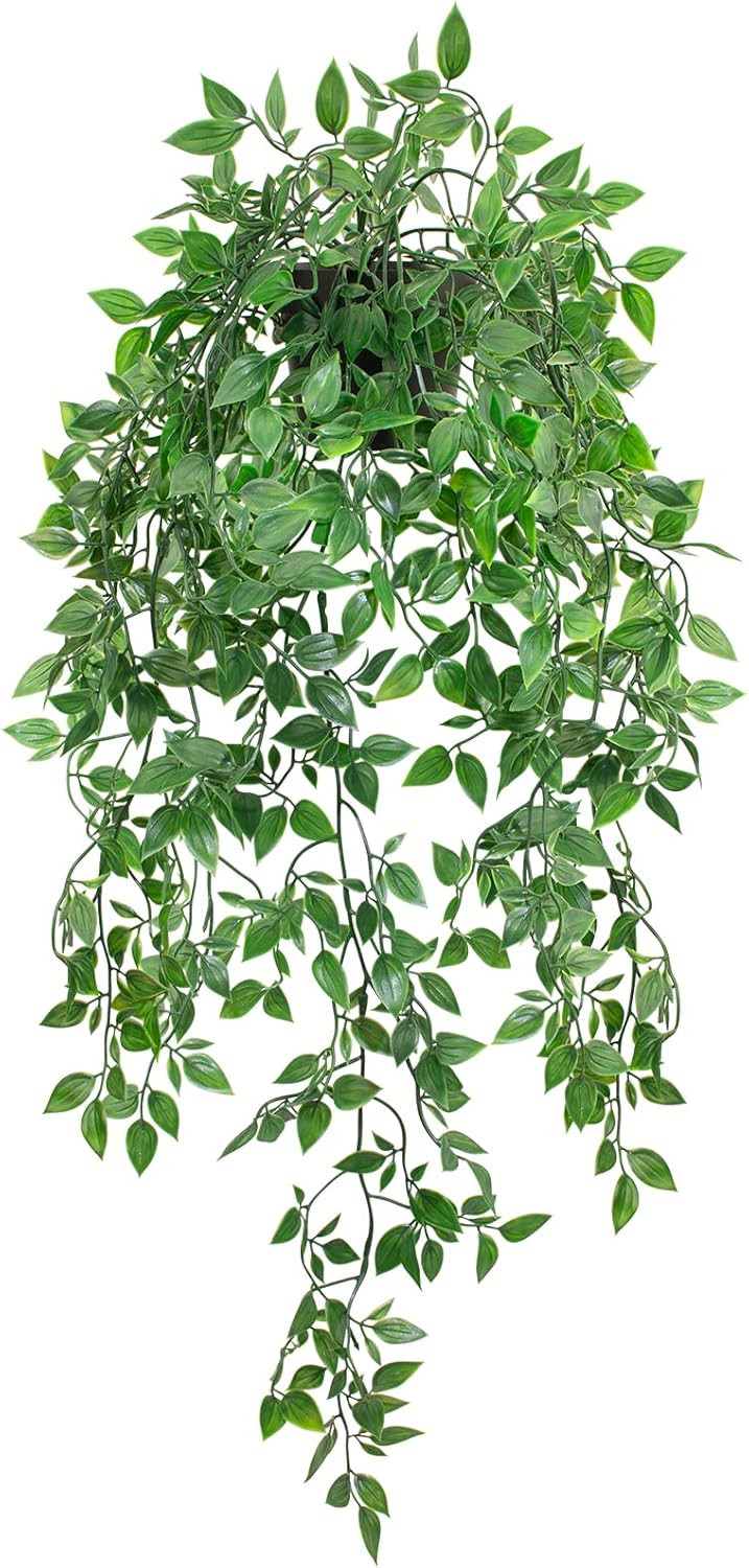 Artificial Hanging Plants for Home Decor - Small Potted Fake Greenery Indoor Mandala Display