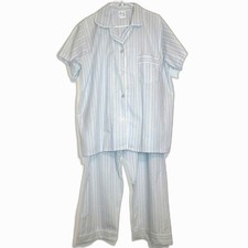 New Carole Vintage Blue Striped Pajama Set XL