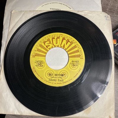JOHNNY CASH-Hey Porter/Get Rhythm-SUN 45 Rare - vintage