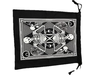 Gothic Skeleton Wiccan Pagan Altar Cloth Drawstring Bag Black