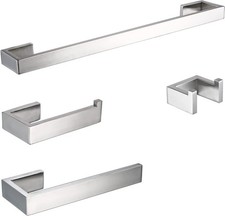 Brushed Nickel Bathroom Hardware Set 4 Pieces Bath Towel Holder Set SUS304