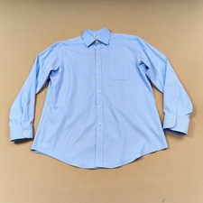 Brooks Brothers Regent Dress Shirt 16 34 Blue Non-Iron Stretch Button Up Texture