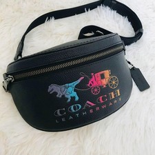 Coach Body Bag Pebbled Leather Lexie and Carriage Dinosaur Charm