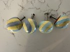 MacKenzie Childs Round Pull Knobs Set of 4–slightly different blues — photo 3