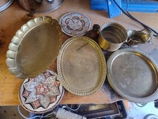 Konvolut Serviertablett Topf Messing GARTHA