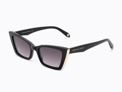 Carolina Lemke Berlin CL9139-01 Women's Cat Eye Sunglasses Black Frame New