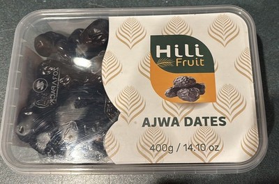 Hili Fruit Ajwa Dates 400 gr/ 14.10 oz.  Resealable Bag AgroSun High Quality