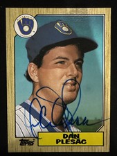 1987 Topps Dan Plesac Signed Rookie Card #279 Milwaukee Brewers Autograph RC. rookie card picture