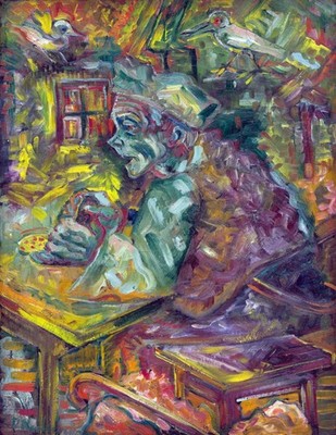 15225.Wall Decor Poster.Interior Art.Weisz-Kubínčan Painting At the Table