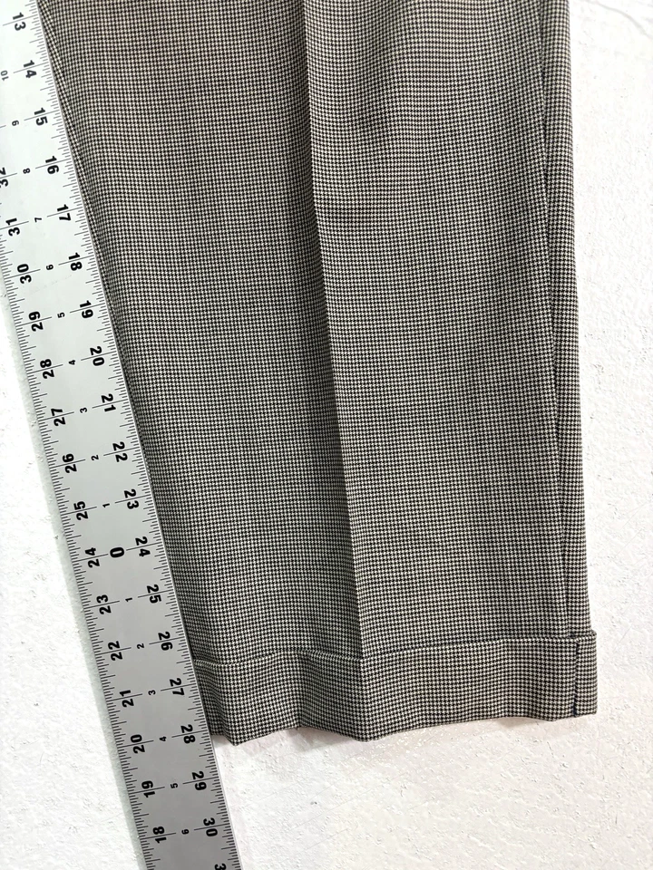 vtg 90s Tommy Hilfiger 42x28 micro black houndstooth wool dress pants trousers - Image 4 of 4
