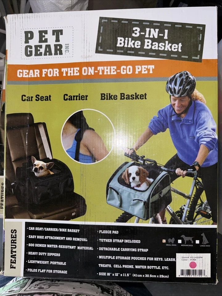 Pet Gear 3-in-1 Car Seat and Bike Basket for Cats and Small Dogs - Image 3 of 3