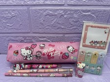 Image of HELLO KITTY Stationary Pencil Case Pens Pencil Rubber Mini Memo Sticky Note Set