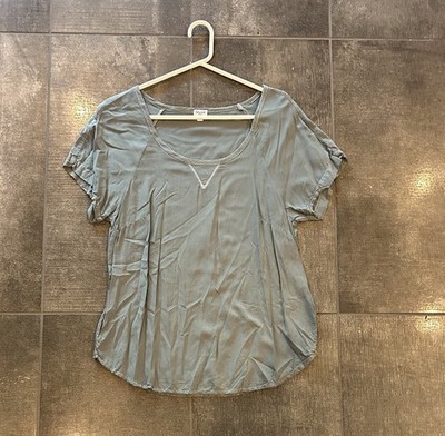 Splendid Women's Top Size Small Green White Stitching