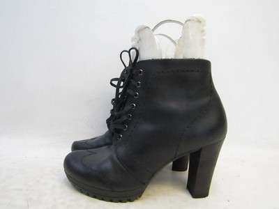Hogl Womens Size 5.5 M Black Leather Lace Up Heeled Ankle Fashion Boots Bootie