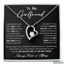 To My Girlfriend Necklace Gift, Romantic Valentine Birthday Jewelry Present