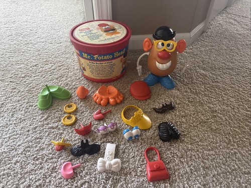 Vintage 1987 Playskool By Hasbro Mr. Potato Head And His Bucket Of Parts