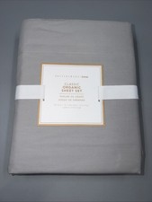 Pottery Barn Teen -Classic Organic Cotton Sheet Set- Light Gray- Twin XL- New