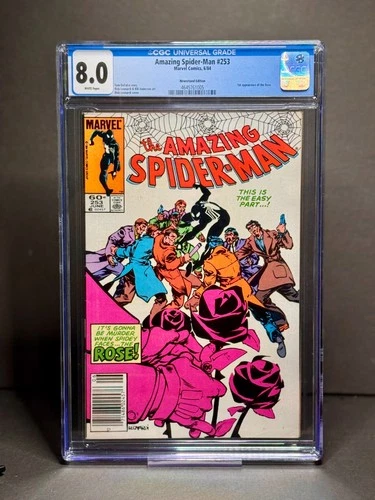 CGC 8.0 AMAZING SPIDER-MAN 253 Newsstand 1ST APPEARANCE OF THE ROSE Kingpin