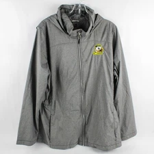 Cutter & Buck Oregon Ducks Gray Hooded Windbreaker Women's 2XL Flawed