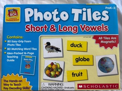 Little Red Tool Box: Photo Tiles: Short & Long Vowels by Scholastic Educational