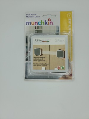 Munchkin XtraGuard Dual Action Multi-Use Drawer Door Latch 2 Pack Baby Proof