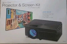 BRAND NEW Memorex All-In-One Projector & Screen Kit Model # MPJ302VP