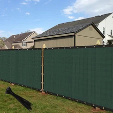 8ft Privacy Fence Screen Windscreen Green Mesh Shade Cover for Garden Yard Pool