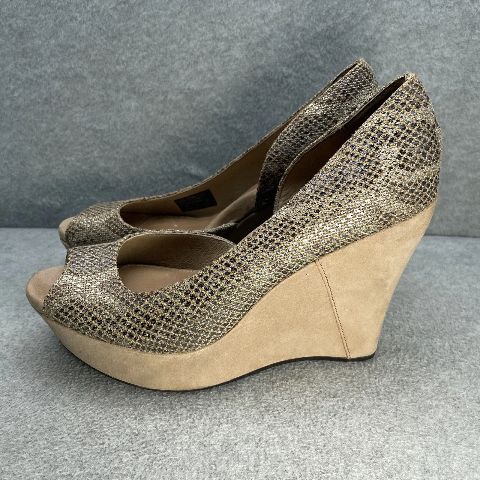 UGG sandali donna zeppa 8 scarpe tessili serpente punta aperta F29012L