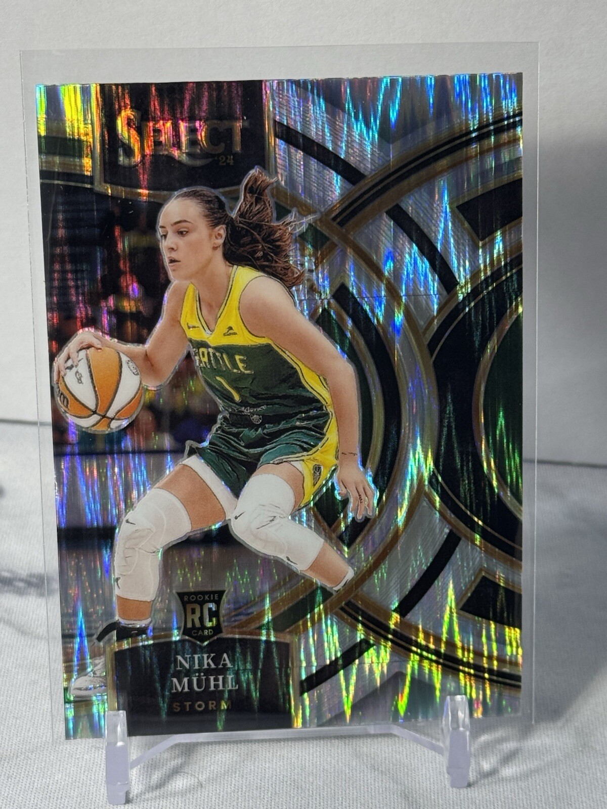 2024 Panini Select WNBA #27 Nika Muhl Silver Flash Prizm Premier RC Storm