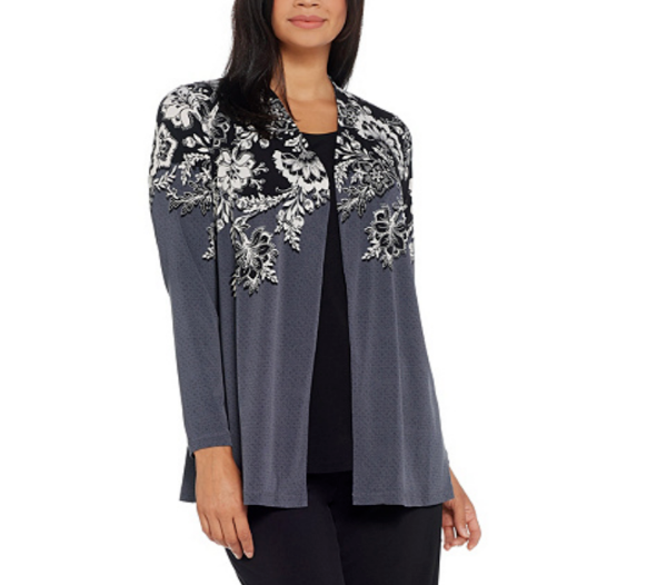 Susan Graver Printed Liquid Cardigan and Tank Set eBay