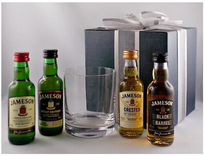 JAMESON MINIATUR COLLECTION IRISCHER WHISKEY - 4X 50ML + 1 Glas Geschenk