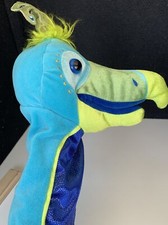 Manhattan Toy Co 2009 Hand Puppet Wild peacock bird sparkle Soft Blue green