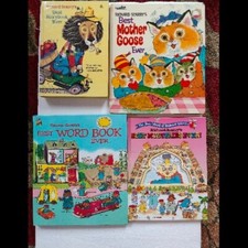 RICHARD SCARRY BOOK LOT 4  1968 BEST STORY BOOK EVER, 1970 Mother Goose  2