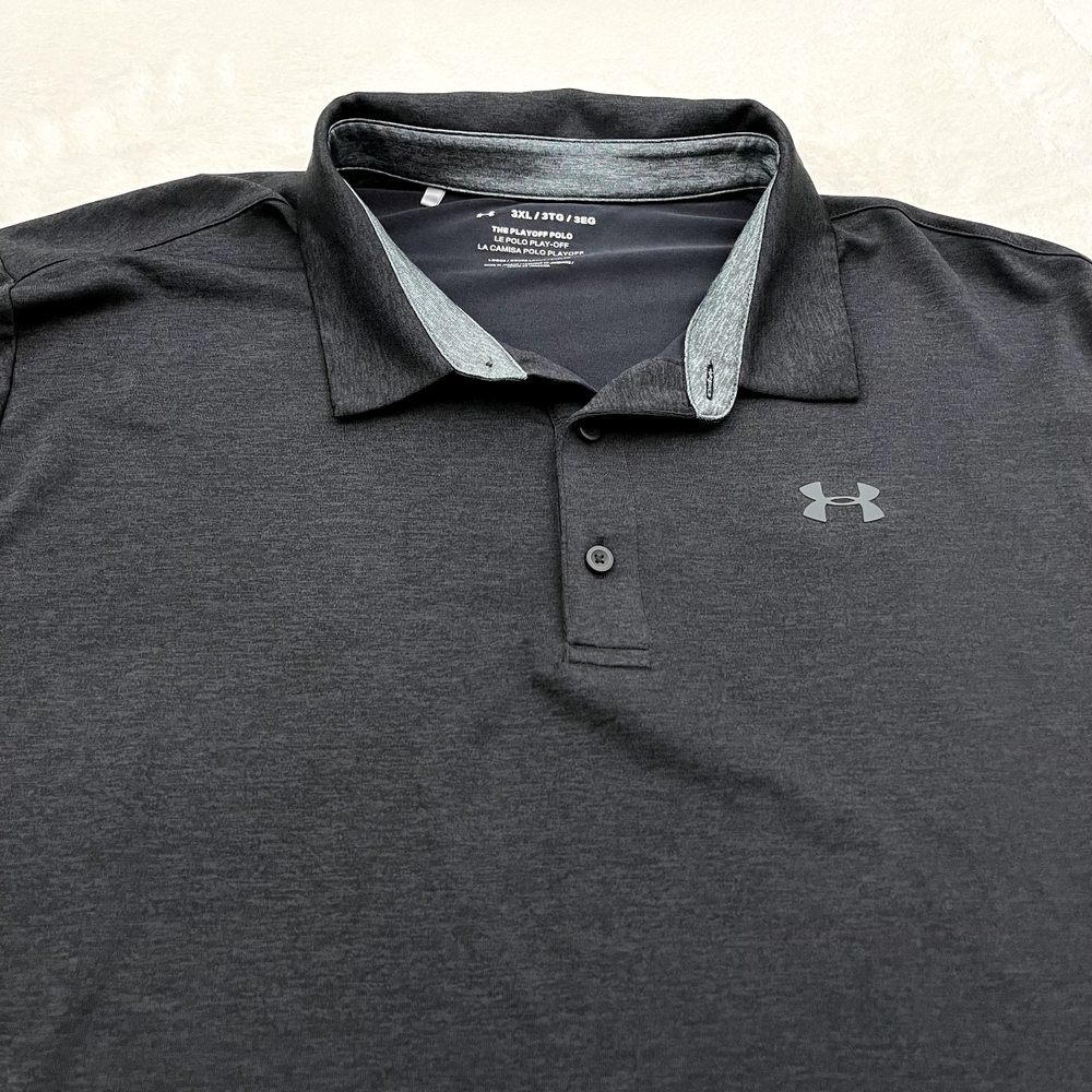 Under Armour Mens Shirt 3XL Pitch Gray The Playoff Heather Polo Active Golf