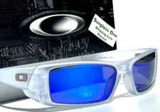 NEW Oakley GASCAN Matte Clear POLARIZED Galaxy Blue Mirror Lens Sunglass 9014
