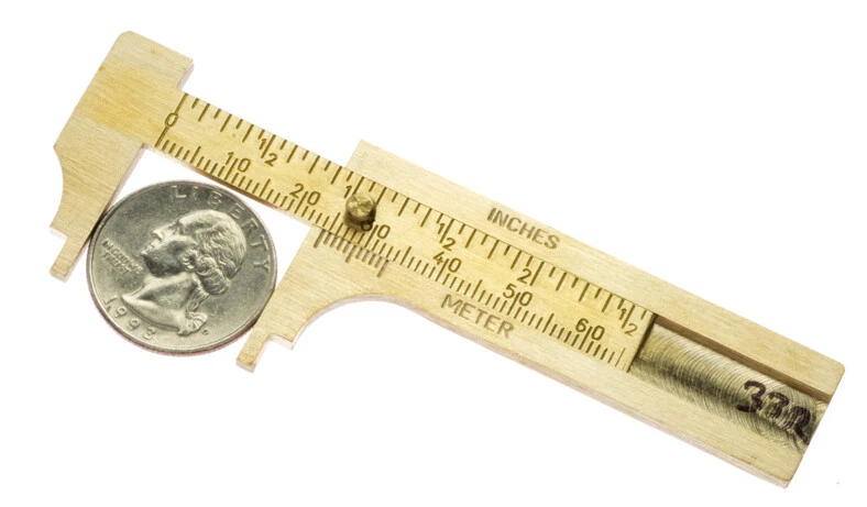 2.5" 63mm Brass Sliding Vernier Caliper Gauge Measuring Scale Ruler SAE & Metric - Image 4 of 4