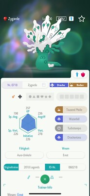  Pokémon Zygarde Shiny  Event  2018 Deutsch - Pokémon Home - Ultramond 