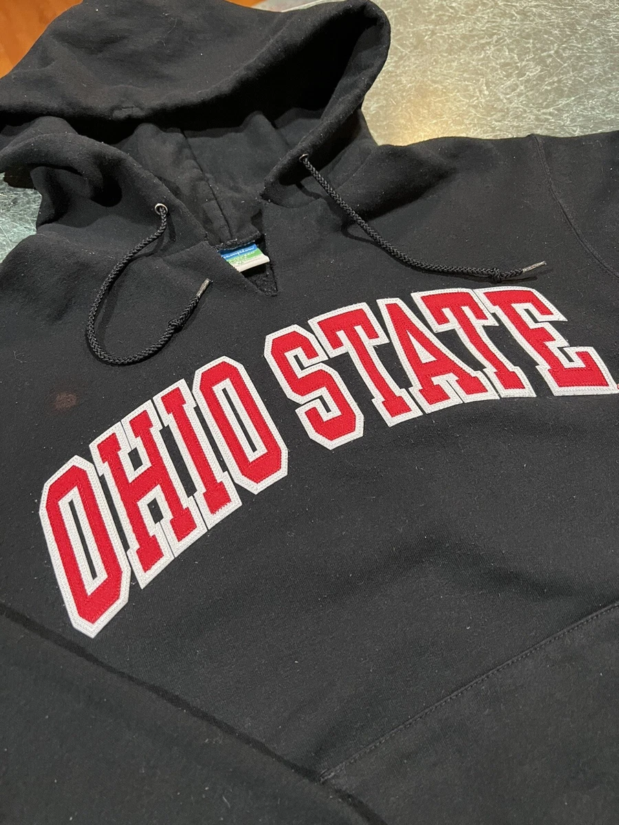 Ohio State Buckeyes Black Red Embroidered Hoodie Sweatshirt