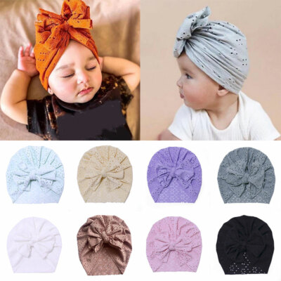 Baby Turban Kleinkind Mädchen Neugeborene Mütze Niedlich Loch Schleife K