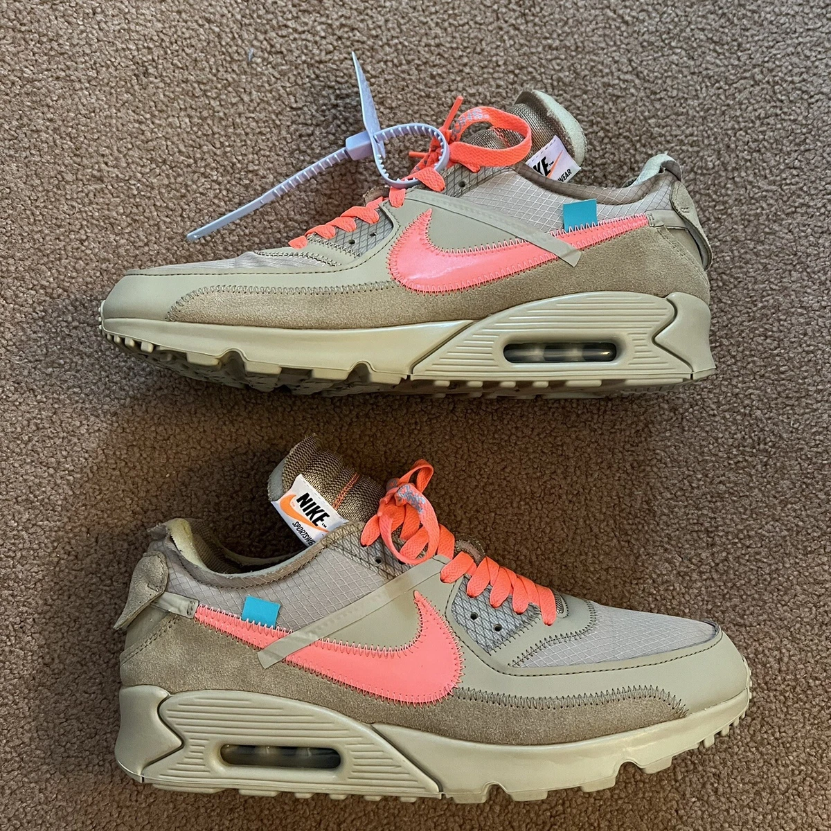 Size 11.5 Nike Air Max 90 x OFF WHITE Desert Ore The Ten 2019