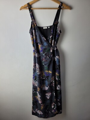 Wilfred Damen Gr. XXS grau bunt Blumen ärmellos Wickelkleid Freizeit Sommer