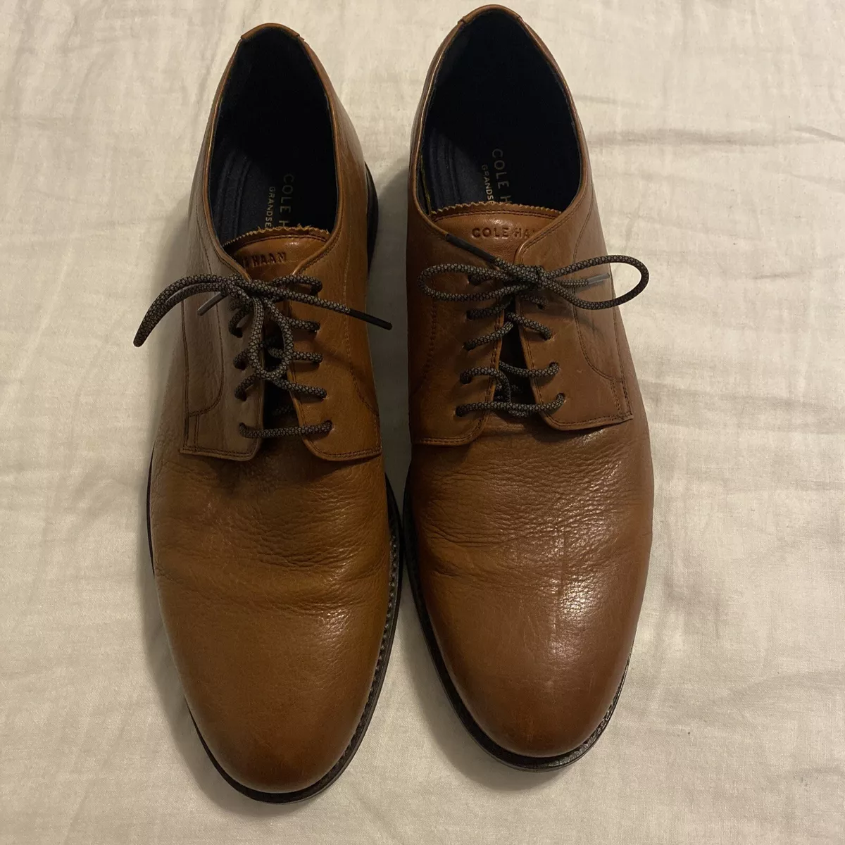 Cole Haan Men s 10.5 M Holland Grand Plain Toe Oxford Brown Leather Shoes C30018