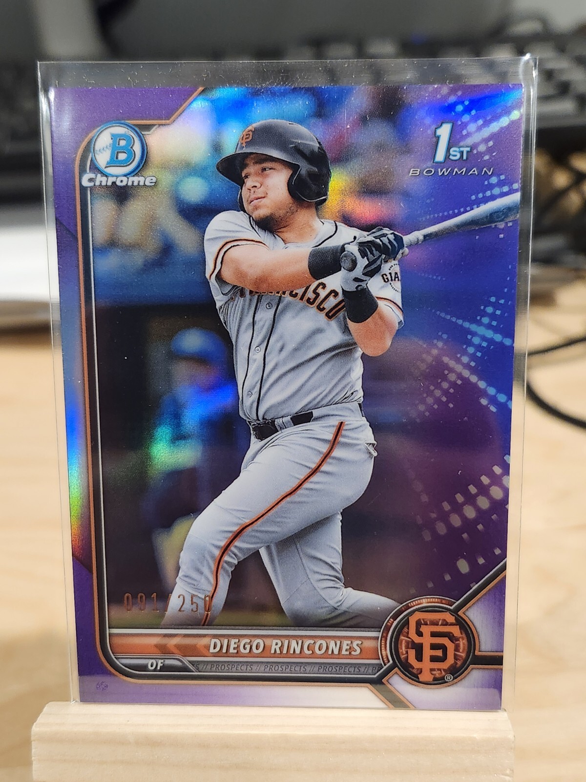 2022 Bowman Chrome 1st PURPLE Refractor DIEGO RINCONES SF GIANTS #BCP-65 #'d/250