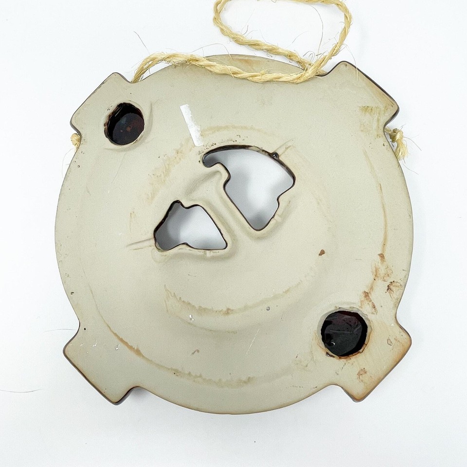 Ceramic Nautical Round Life Preserver Anchor Wall Decor Plaque Blue